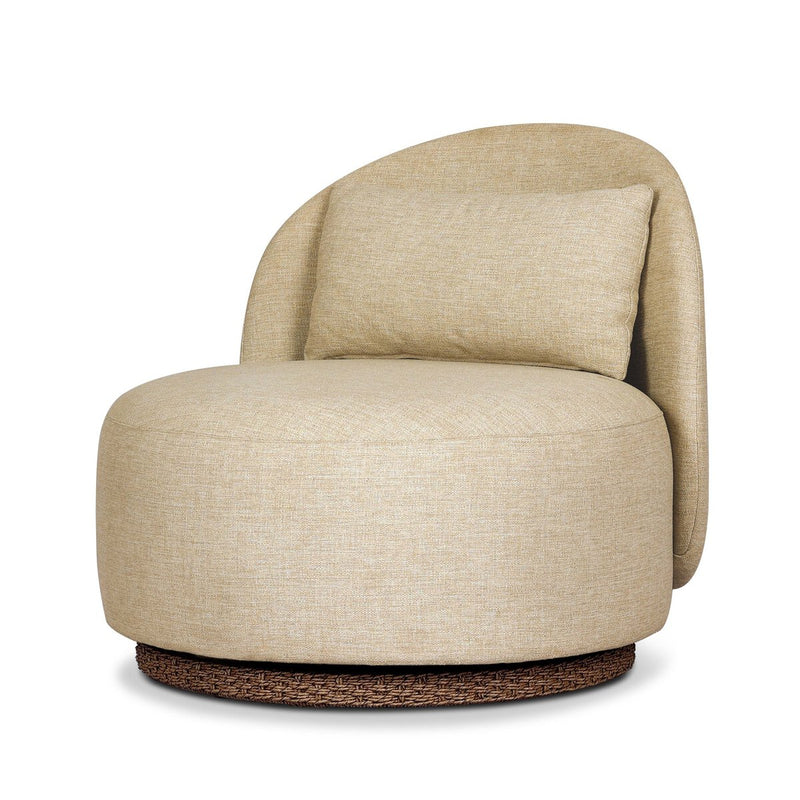 Quaid Outdoor Upholstered Swivel Chair - Alessi Buff
