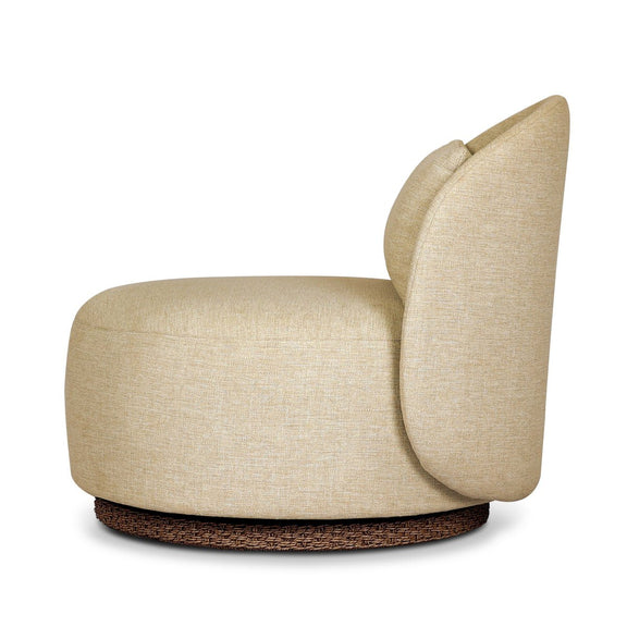 Quaid Outdoor Upholstered Swivel Chair - Alessi Buff