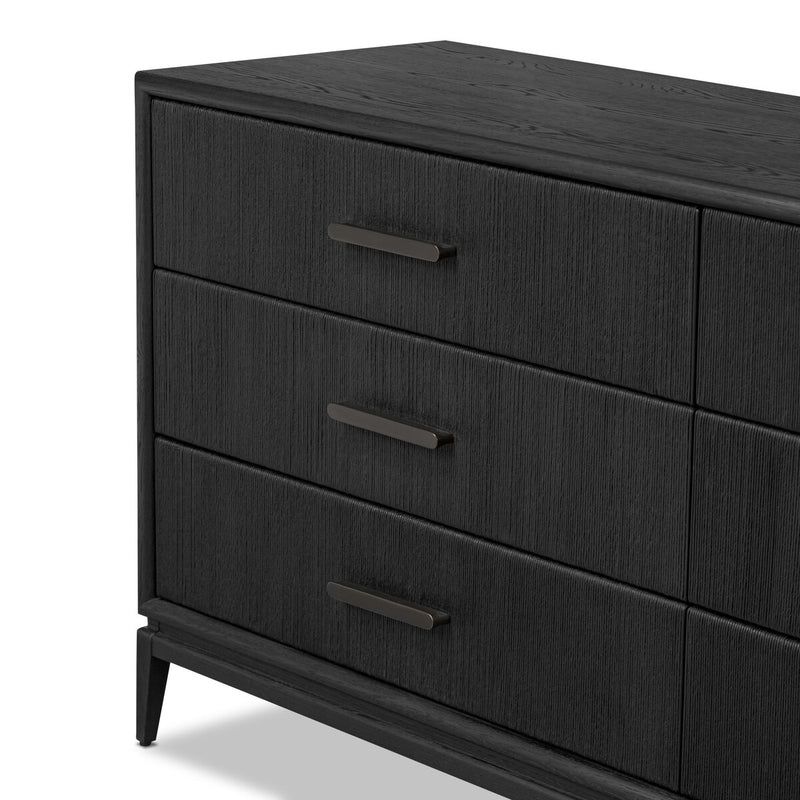 Rosenell 6 Drawer Dresser - Black Oak Veneer