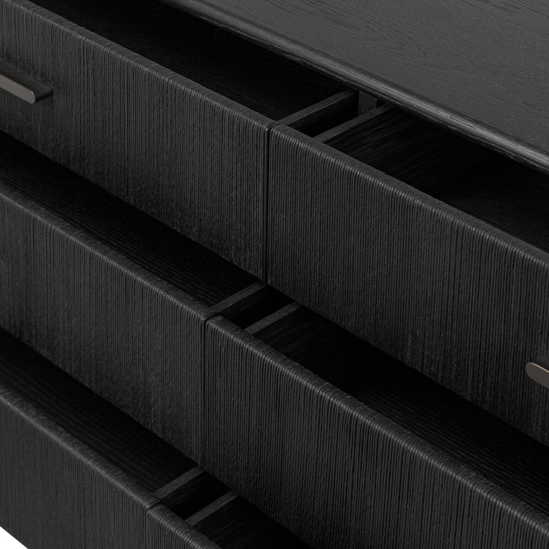 Rosenell 6 Drawer Dresser - Black Oak Veneer