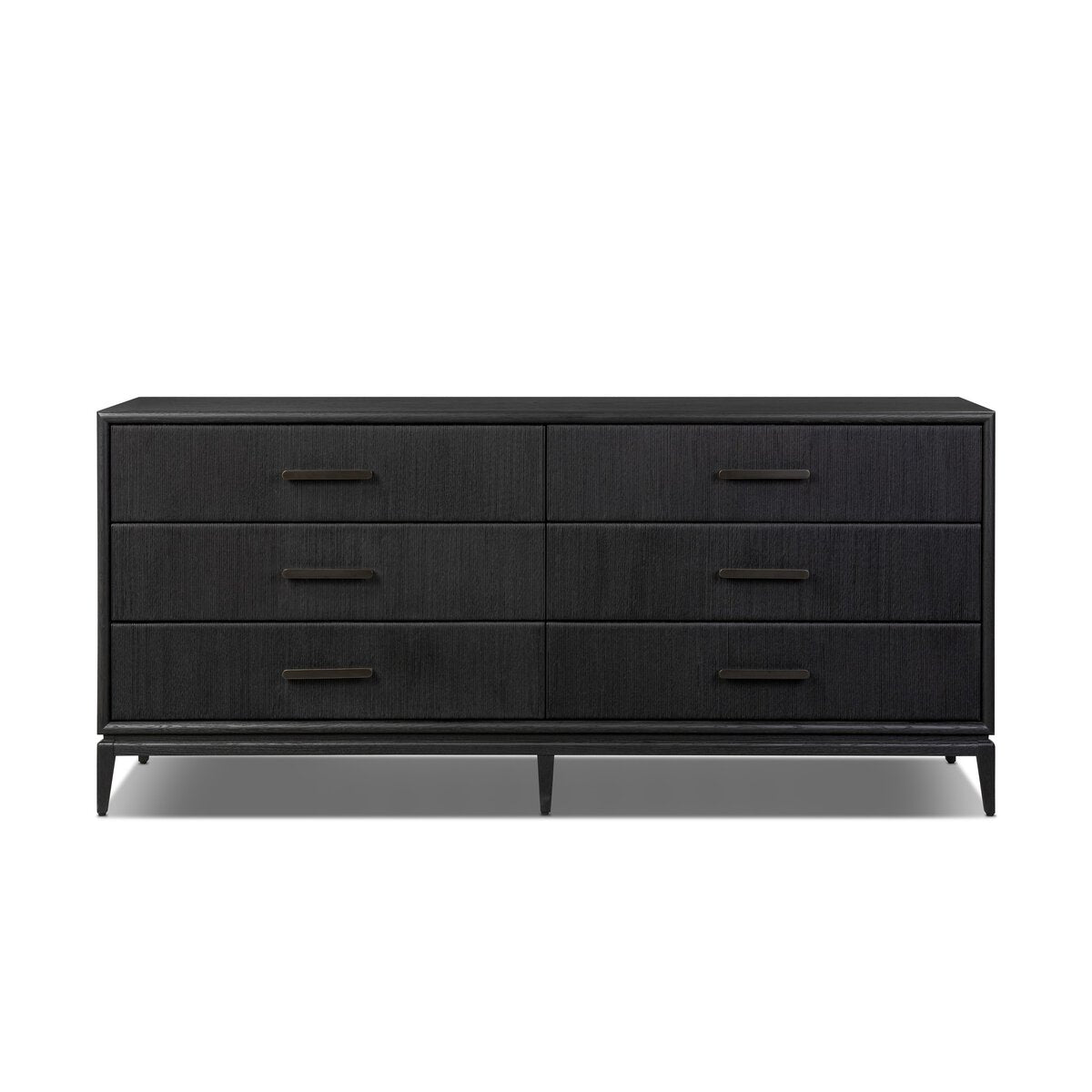 Rosenell 6 Drawer Dresser - Black Oak Veneer