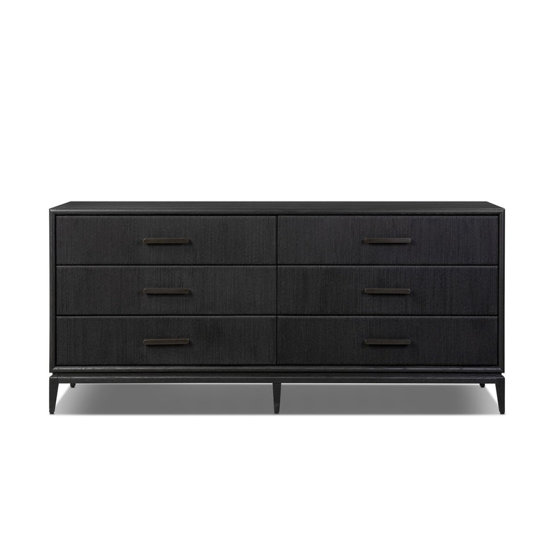 Rosenell 6 Drawer Dresser - Black Oak Veneer