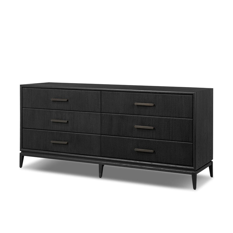 Rosenell 6 Drawer Dresser - Black Oak Veneer