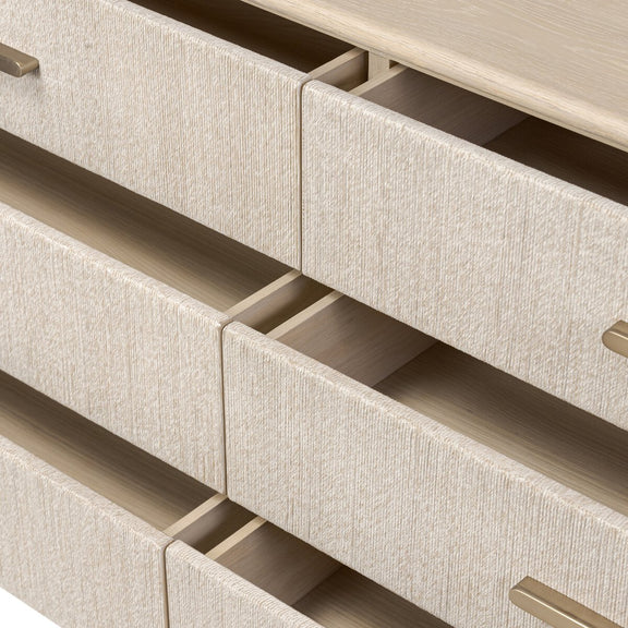 Rosenell 6 Drawer Dresser - Natural Oak Veneer