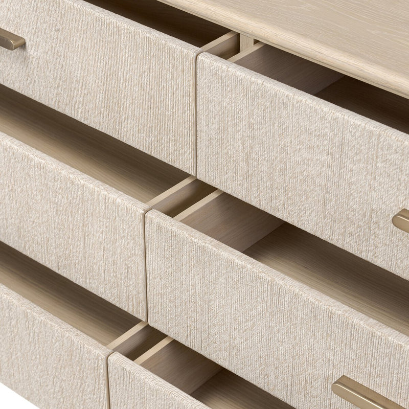 Rosenell 6 Drawer Dresser - Natural Oak Veneer
