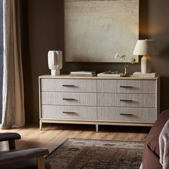Rosenell 6 Drawer Dresser - Natural Oak Veneer