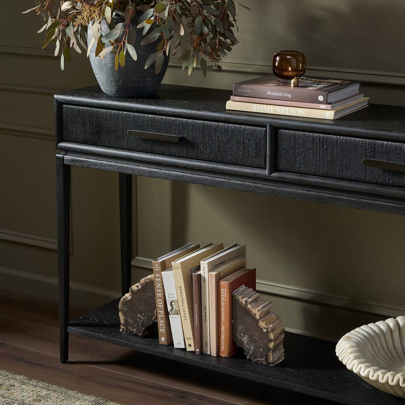 Rosenell Console Table - 60" - Black Oak Veneer