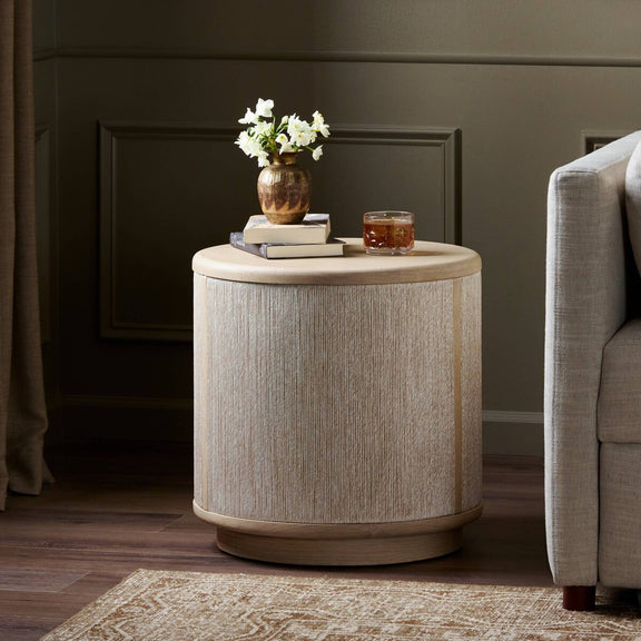 Rosenell End Table - Natural Oak Veneer