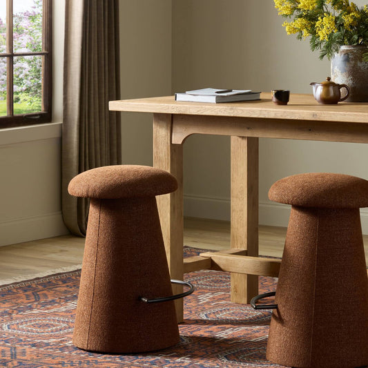 Cannes Swivel Counter Stool - Crypton Wayfarer Sienna