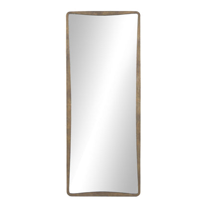 Regis Floor Mirror - Antiqued Brass Aluminum
