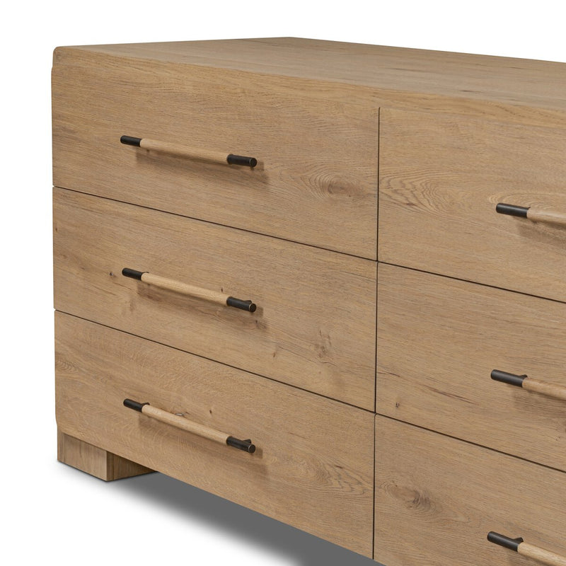 Eden 6 Drawer Dresser - Aged Smoked Oak Veneer