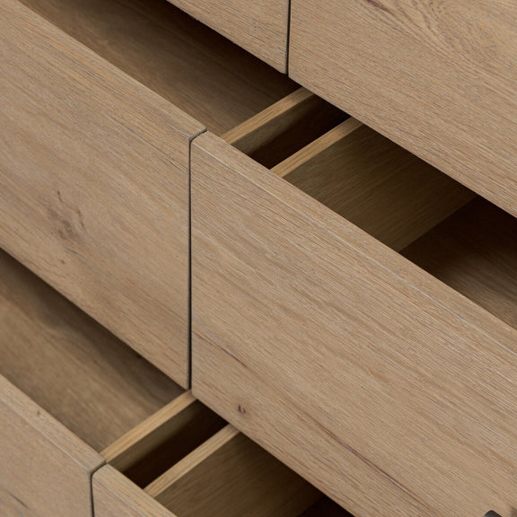 Eden 6 Drawer Dresser - Aged Smoked Oak Veneer