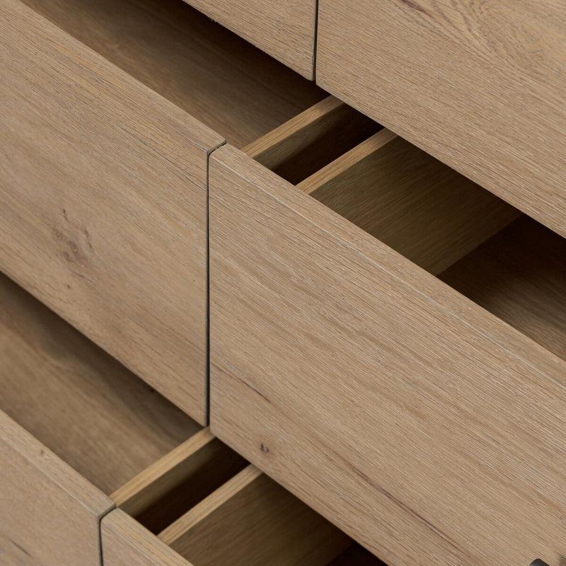 Eden 6 Drawer Dresser - Aged Smoked Oak Veneer