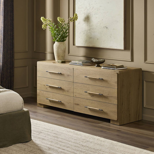 Eden 6 Drawer Dresser - Aged Smoked Oak Veneer