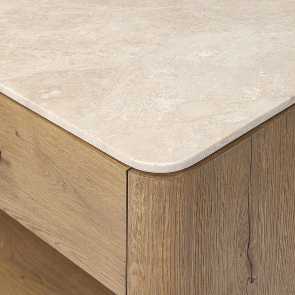 Raleigh Nightstand - Cappuccino Marble