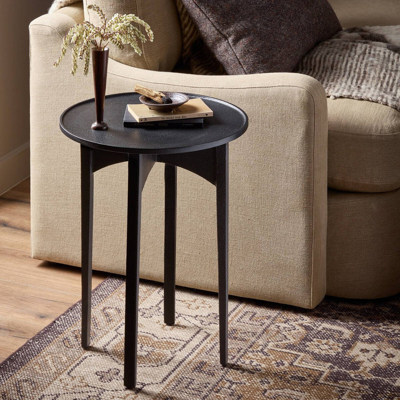 Mona End Table - Textured Iron