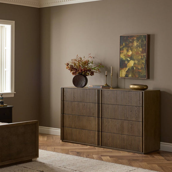 Leo 8 Drawer Dresser - Rustic Grey