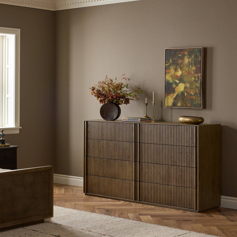 Leo 8 Drawer Dresser - Rustic Grey