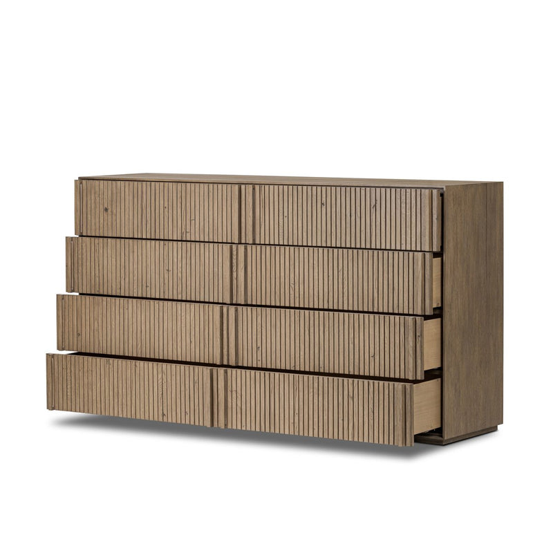 Leo 8 Drawer Dresser - Rustic Grey