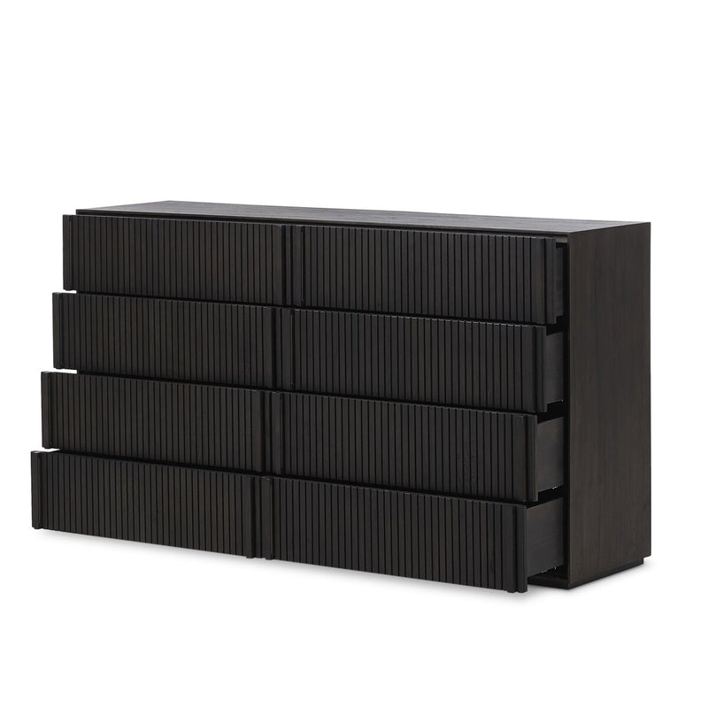 Leo 8 Drawer Dresser - Smoked Black