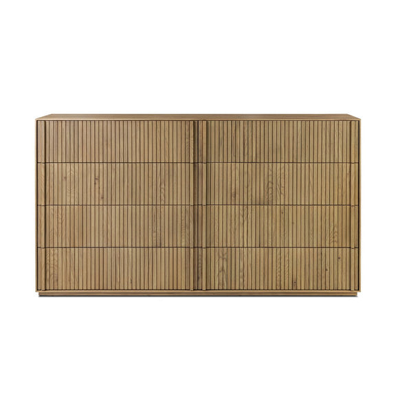 Leo 8 Drawer Dresser - Rustic Light Natural Oak