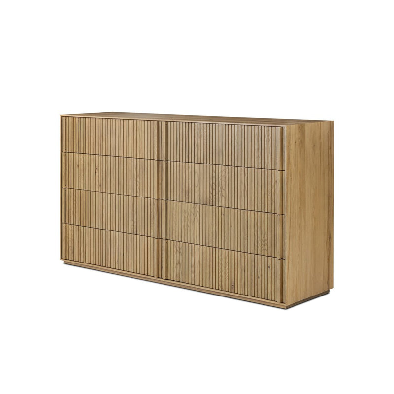 Leo 8 Drawer Dresser - Rustic Light Natural Oak