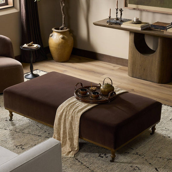 Harlin Cocktail Ottoman - Surrey Cocoa