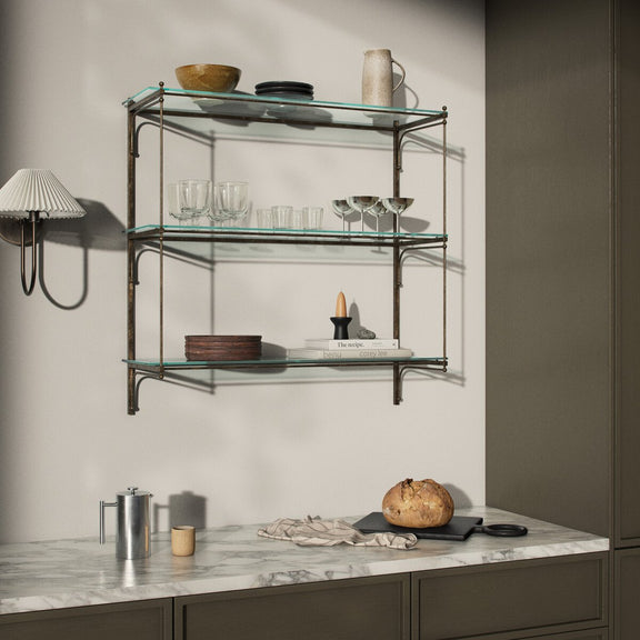 Romilly Shelves - Brushed Iron