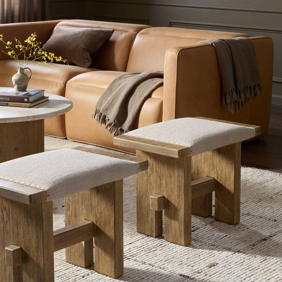 Poe Accent Stool - Hampton Cream