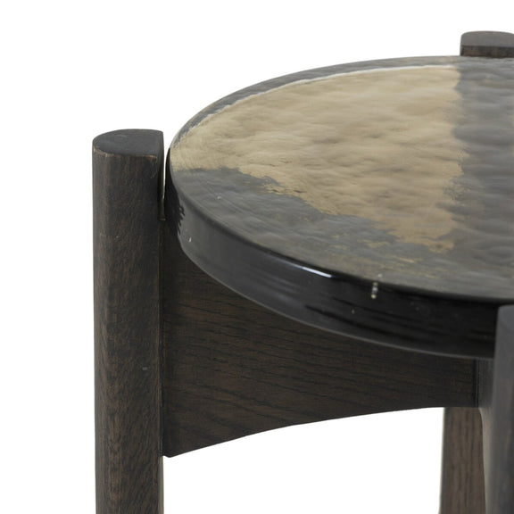 Relo End Table - Olive Cast Glass