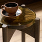 Relo End Table - Olive Cast Glass