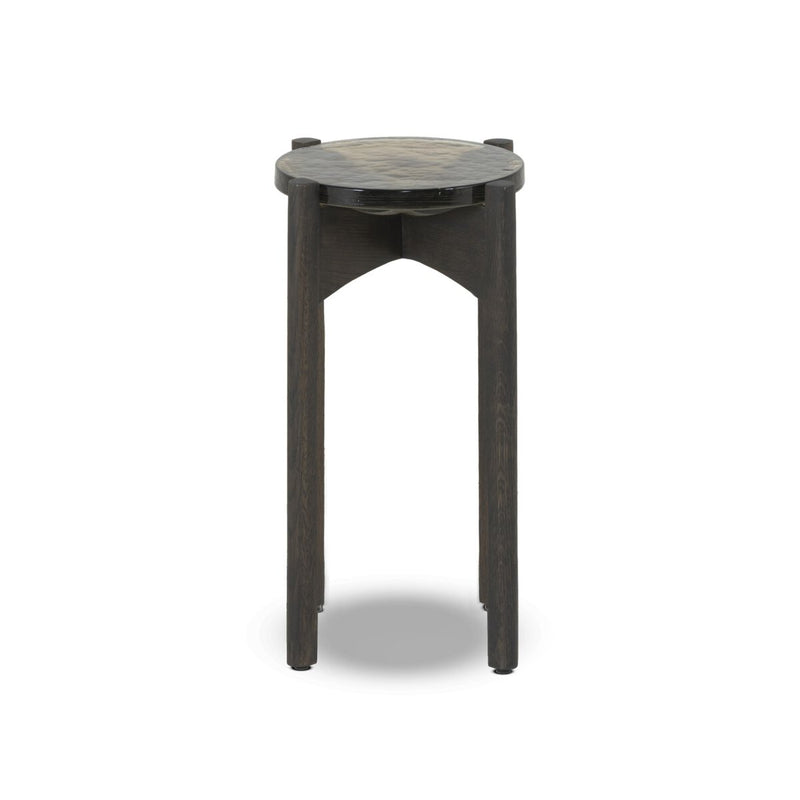 Relo End Table - Olive Cast Glass