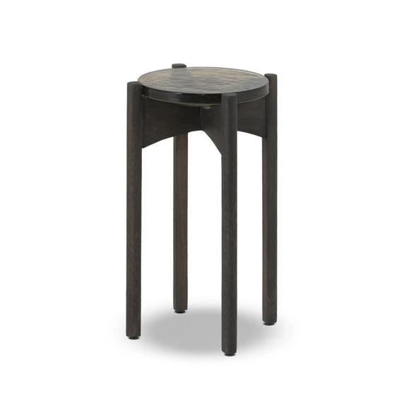 Relo End Table - Olive Cast Glass
