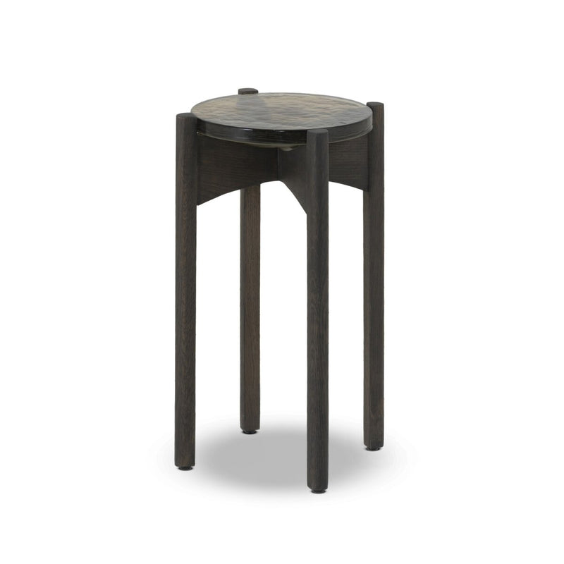 Relo End Table - Olive Cast Glass