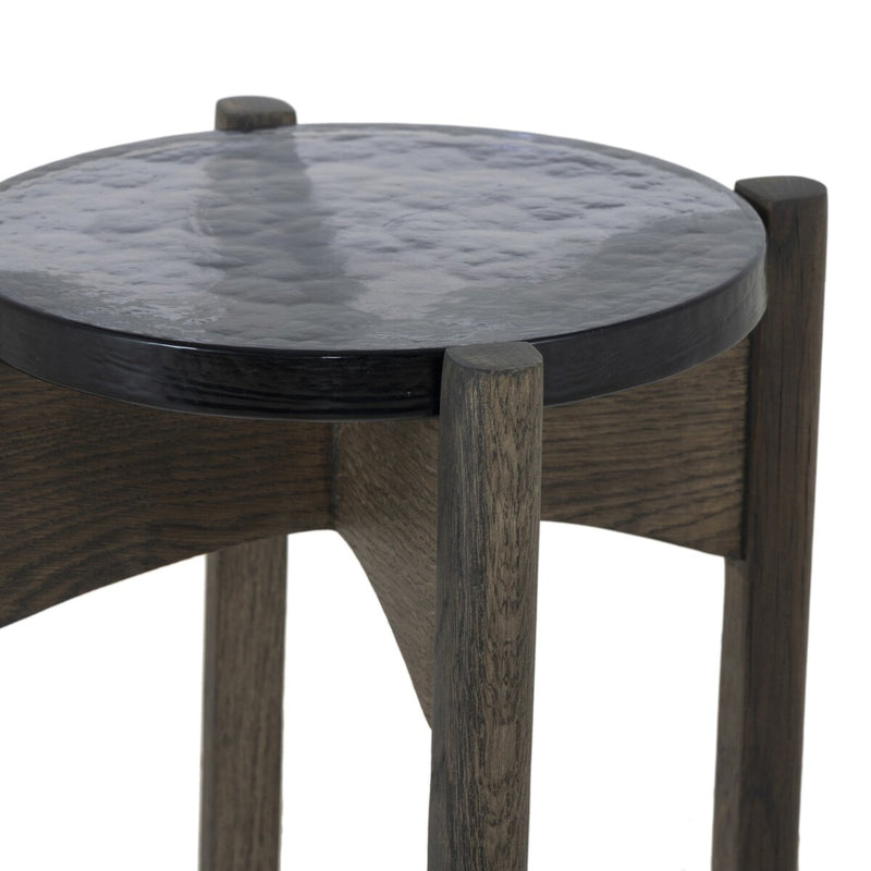 Relo End Table - Grey Cast Glass
