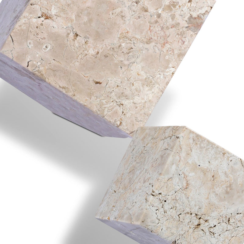 Travertine Cube Sculpture Set - Romano Fosse Travertine