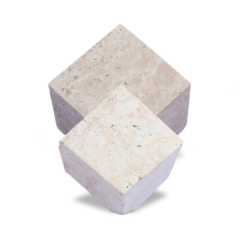 Travertine Cube Sculpture Set - Romano Fosse Travertine