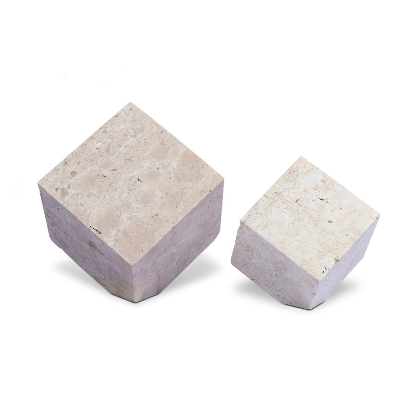 Travertine Cube Sculpture Set - Romano Fosse Travertine