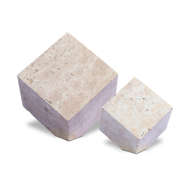 Travertine Cube Sculpture Set - Romano Fosse Travertine