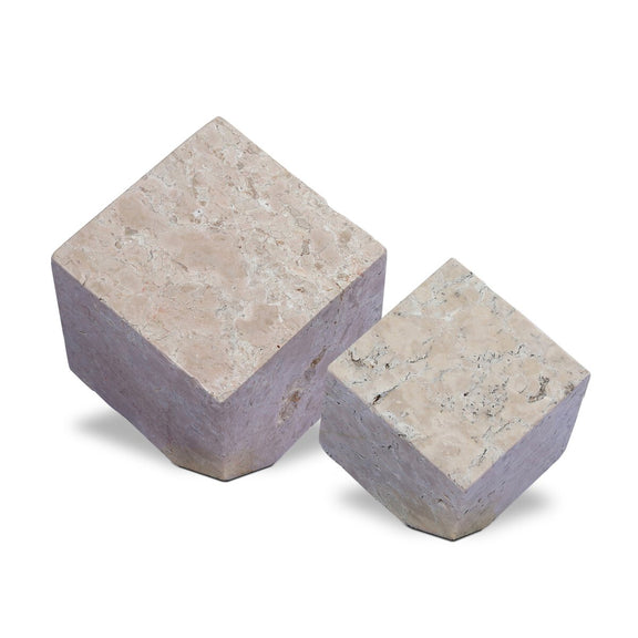 Travertine Cube Sculpture Set - Romano Fosse Travertine