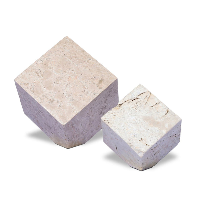 Travertine Cube Sculpture Set - Romano Fosse Travertine