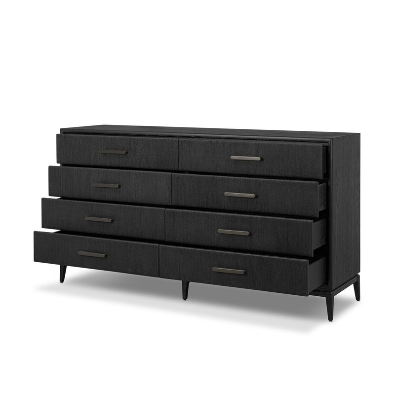 Rosenell 8 Drawer Dresser - Black Oak Veneer