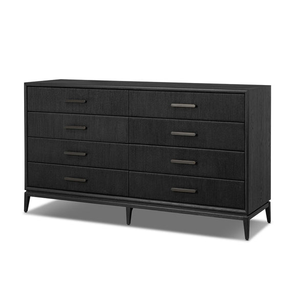 Rosenell 8 Drawer Dresser - Black Oak Veneer