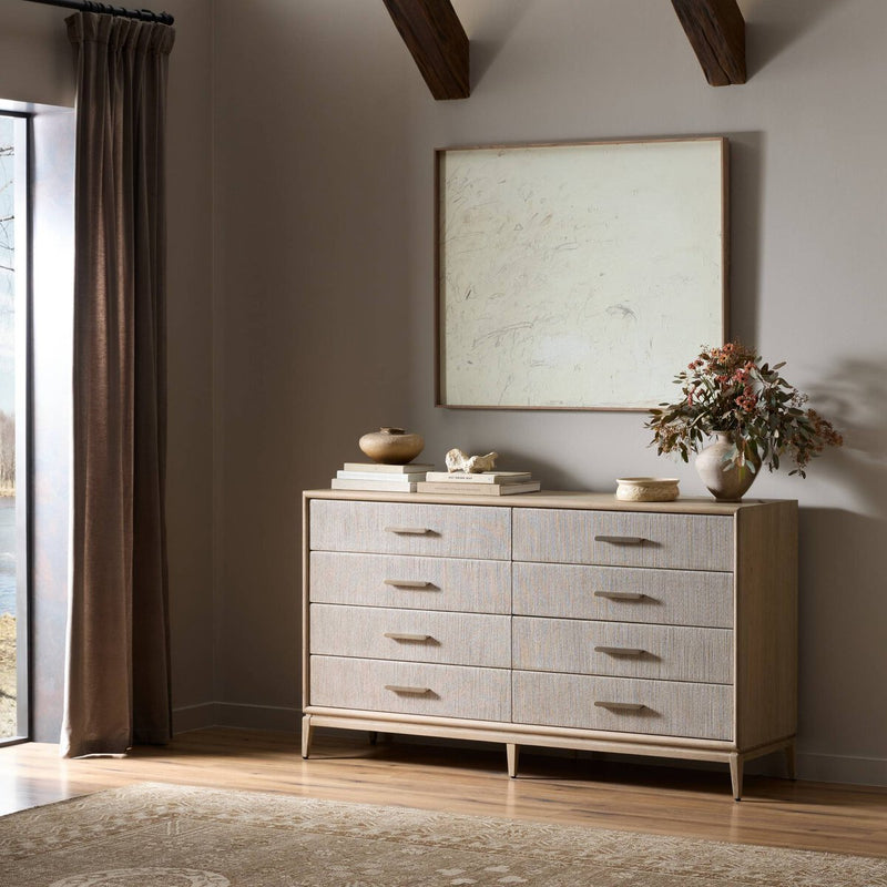Rosenell 8 Drawer Dresser - Natural Oak Veneer
