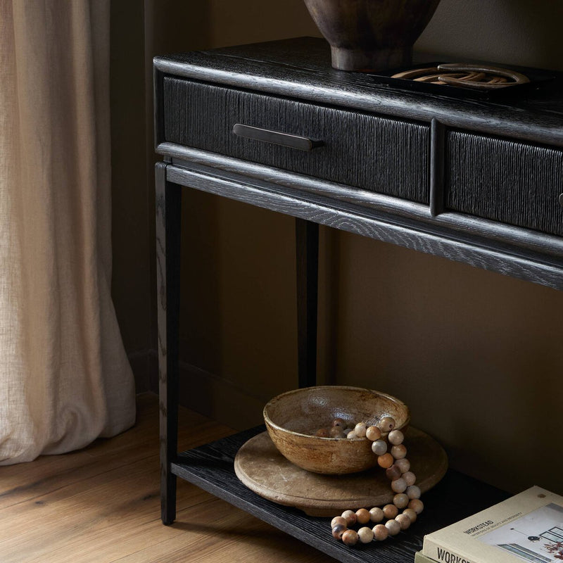 Rosenell Console Table - 78" - Black Oak Veneer