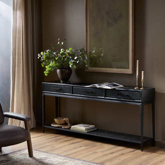 Rosenell Console Table - 78" - Black Oak Veneer