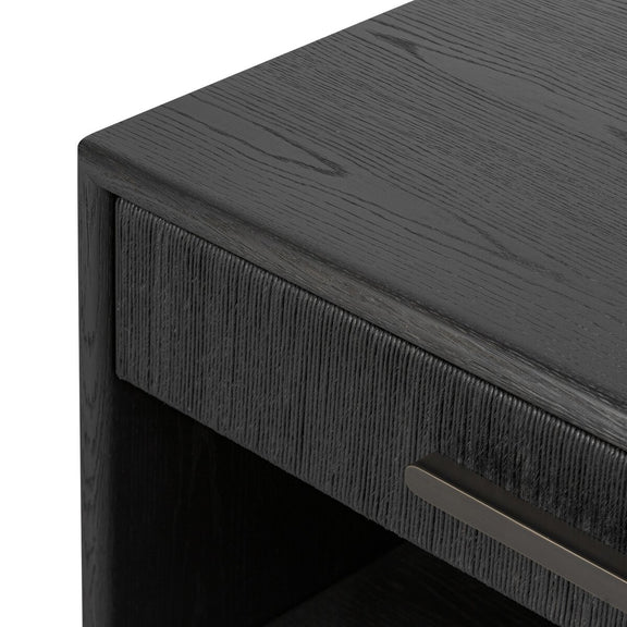 Rosenell Open Nightstand - Black Oak Veneer