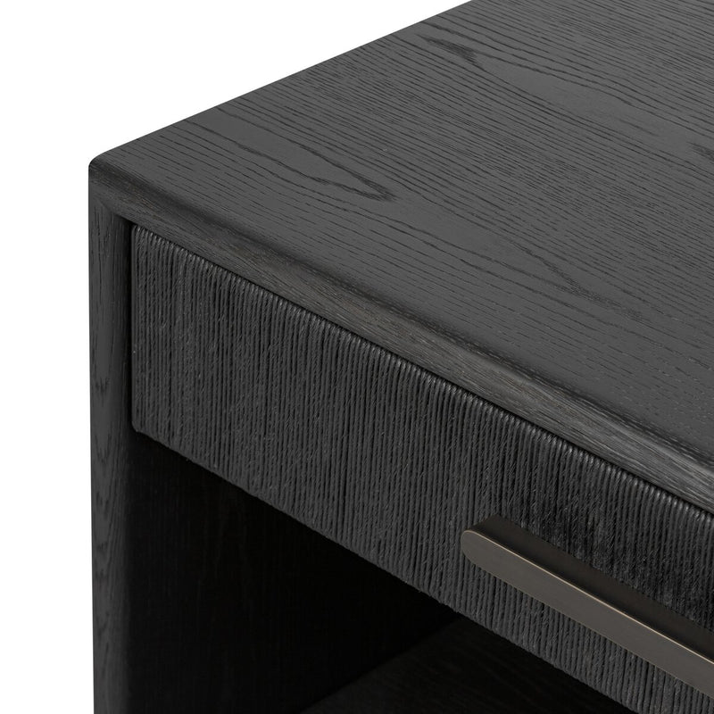 Rosenell Open Nightstand - Black Oak Veneer
