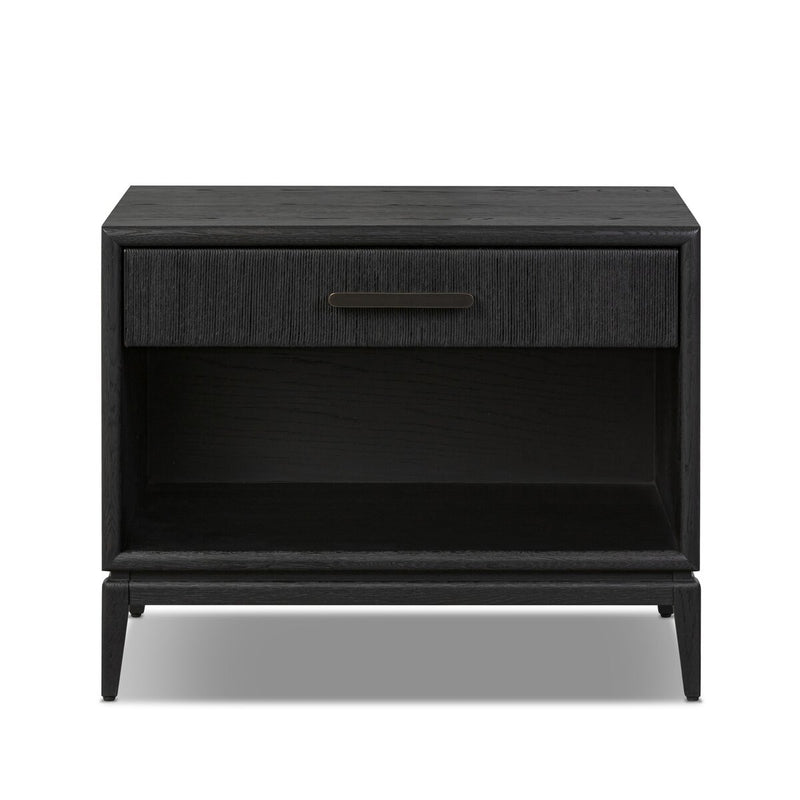 Rosenell Open Nightstand - Black Oak Veneer