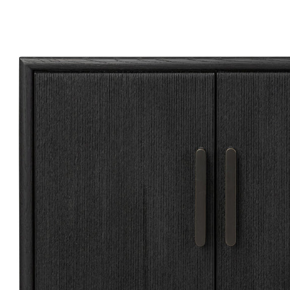 Rosenell Media Console - Black Oak Veneer